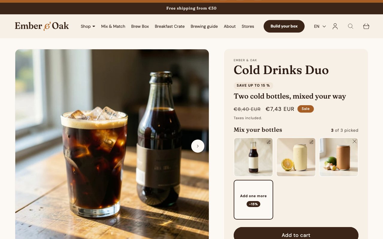 Cold Drinks Duo, 2 + 2: two bottles and a third at −15 %