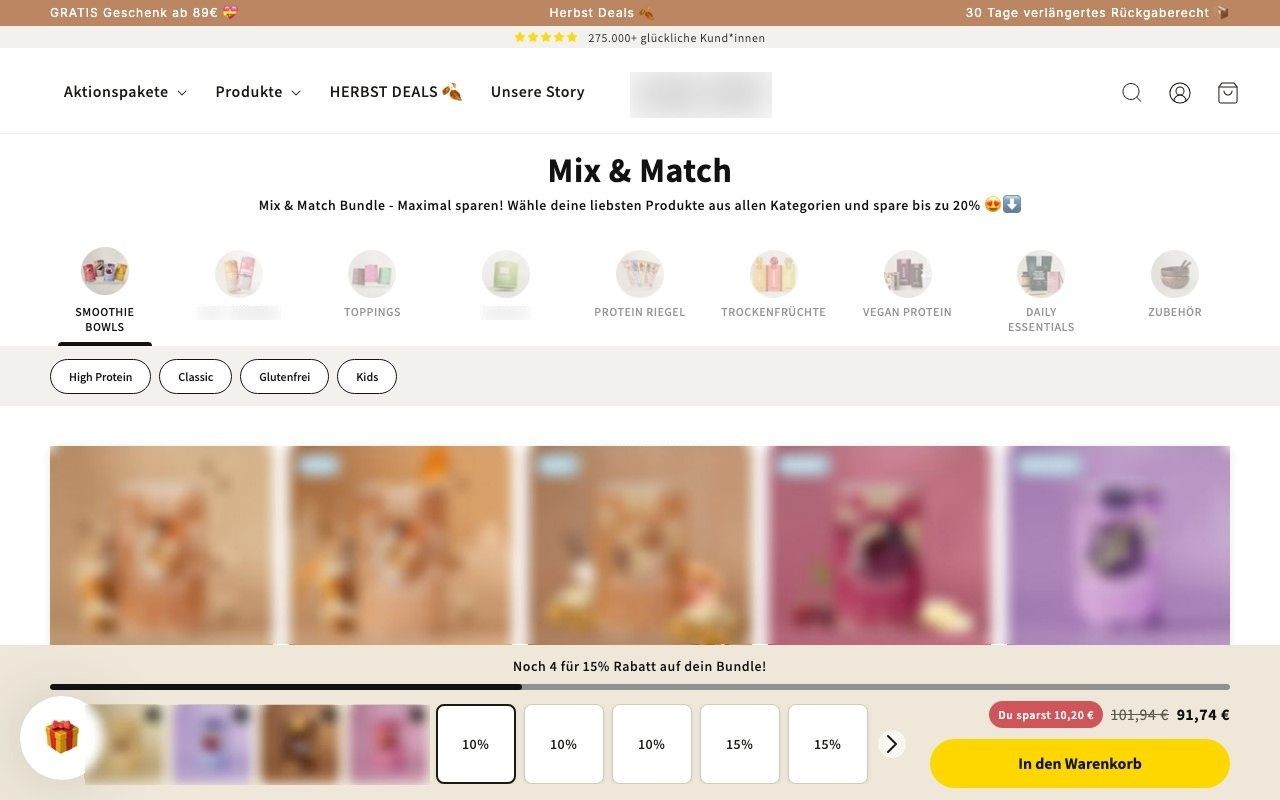 Picks made: the bar shows the discount reached and how many are left to the next step